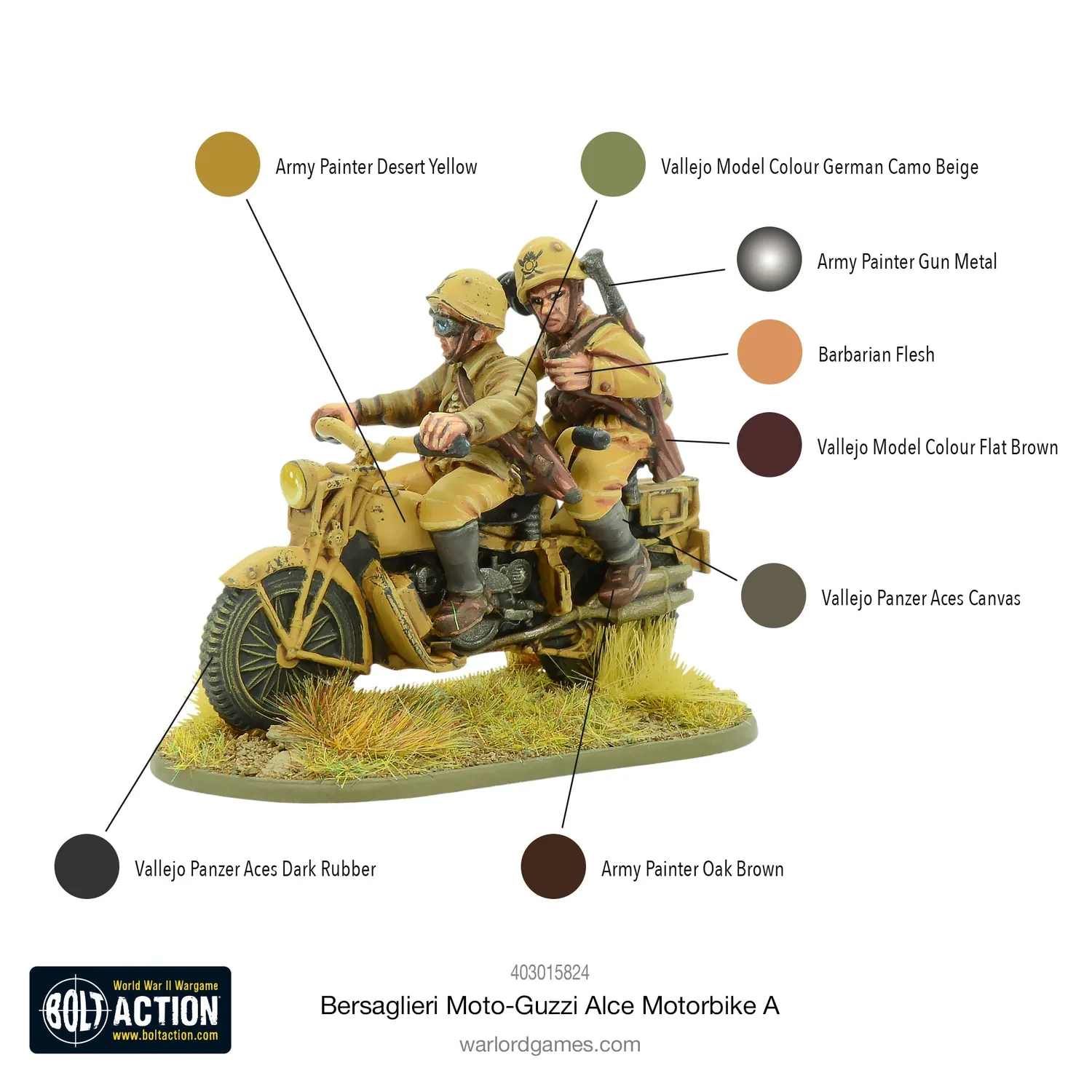 Bolt Action Bersaglieri Moto-Guzzi Alce moto métal