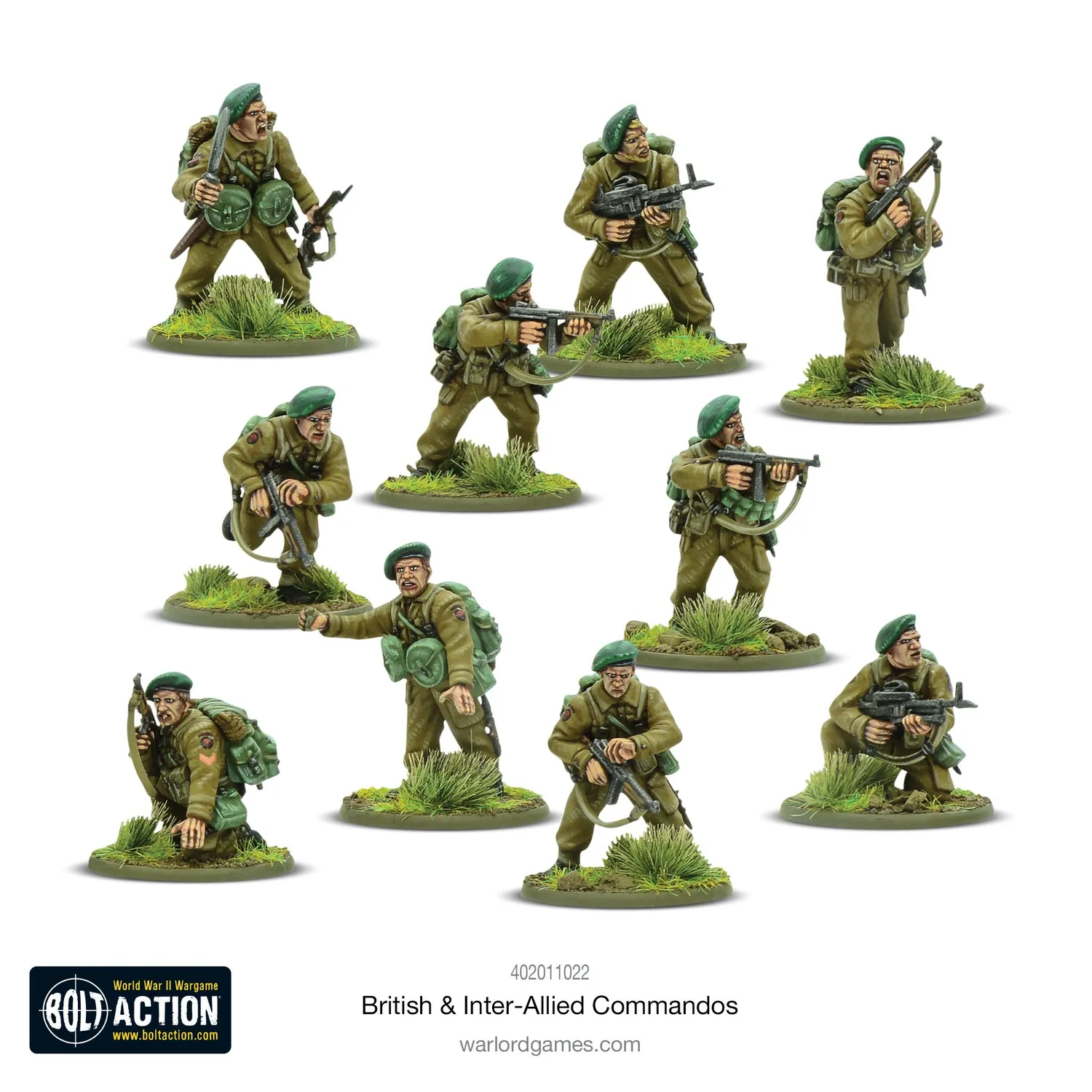 Bolt Action British & Inter-Allied Commandos figurines plastique 30 pièces