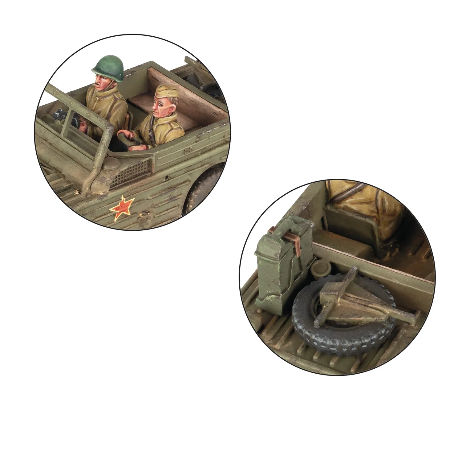 Bolt Action Ford GPA Jeep amphibie figurine soviétique