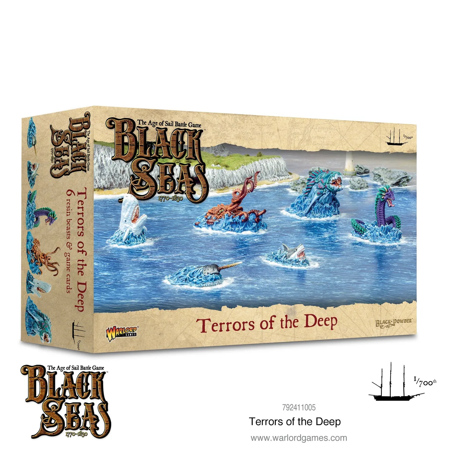 Black Seas Terrors of the Deep figurines monstres marins en résine six modèles
