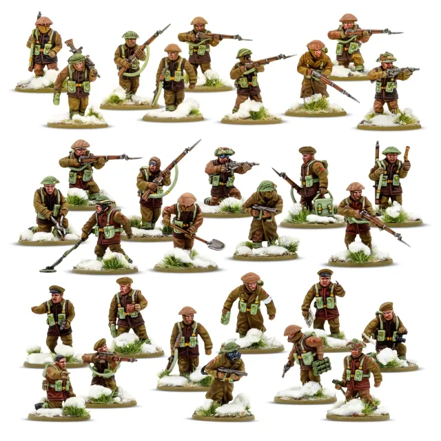 Bolt Action British Canadian Infantry Winter platoon 30 plastique