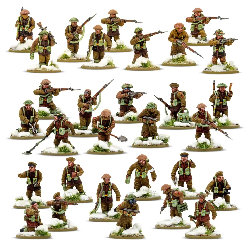 Bolt Action British Canadian Infantry Winter platoon 30 plastique