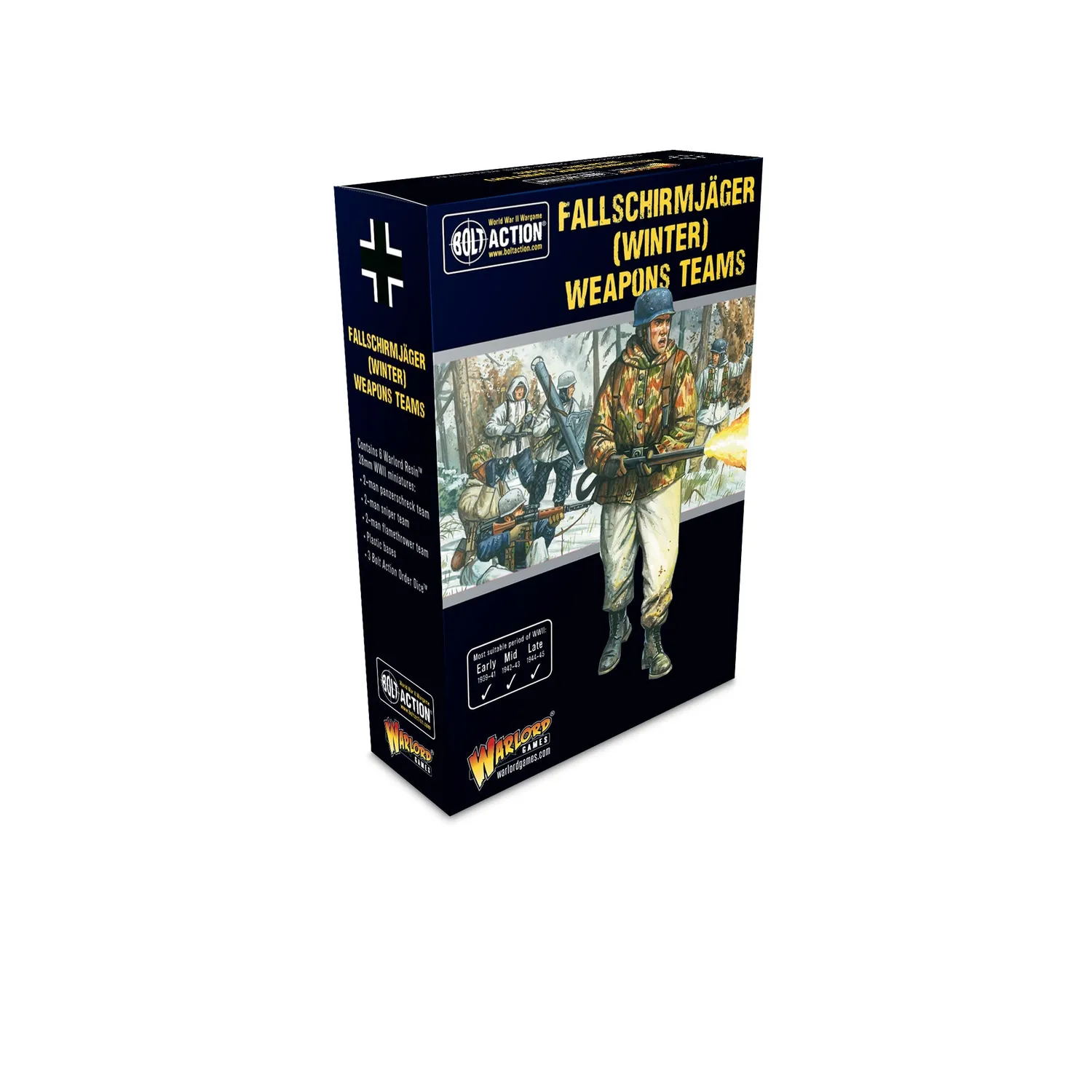 Bolt Action Winter Fallschirmjäger Weapons Teams figurines 6 résine hiver