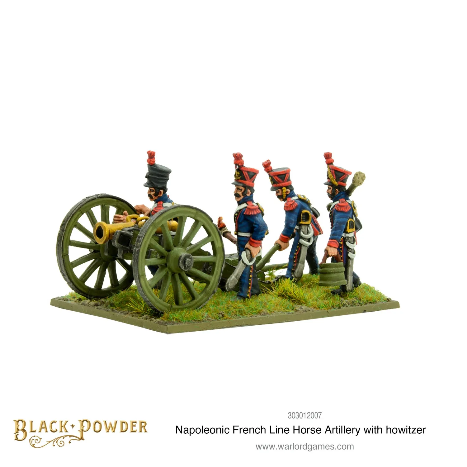 Bolt Action Napoleonic French Line Horse Artillery with howitzer figurines