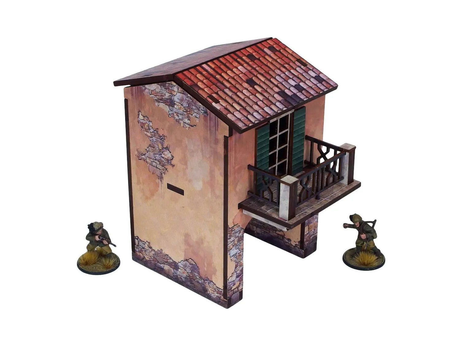 Bolt Action WW2 Italy Gate Balcony (1) bâtiment prépeint 28 mm