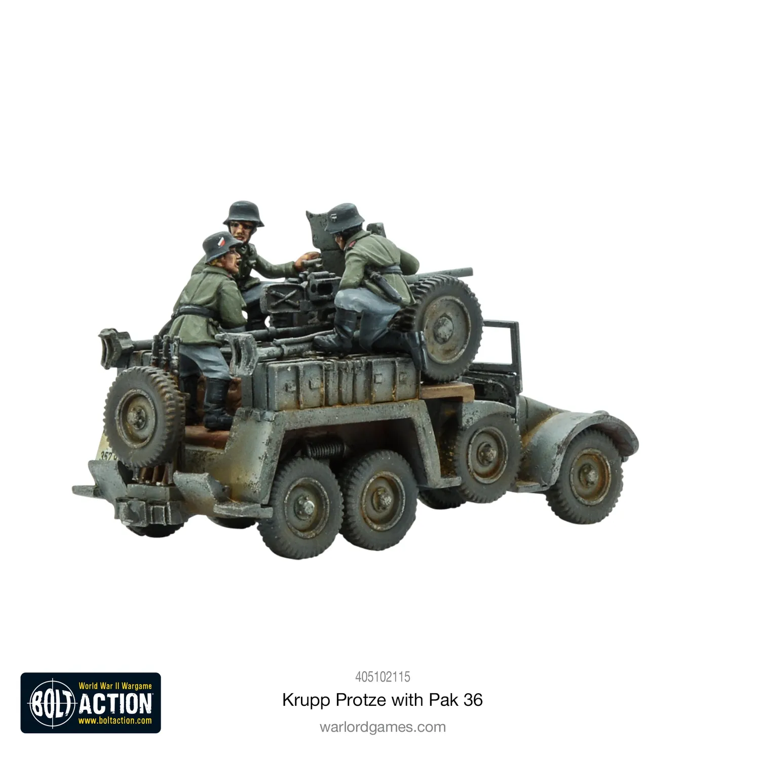 Bolt Action Krupp Protze Pak 36 véhicule résine allemand