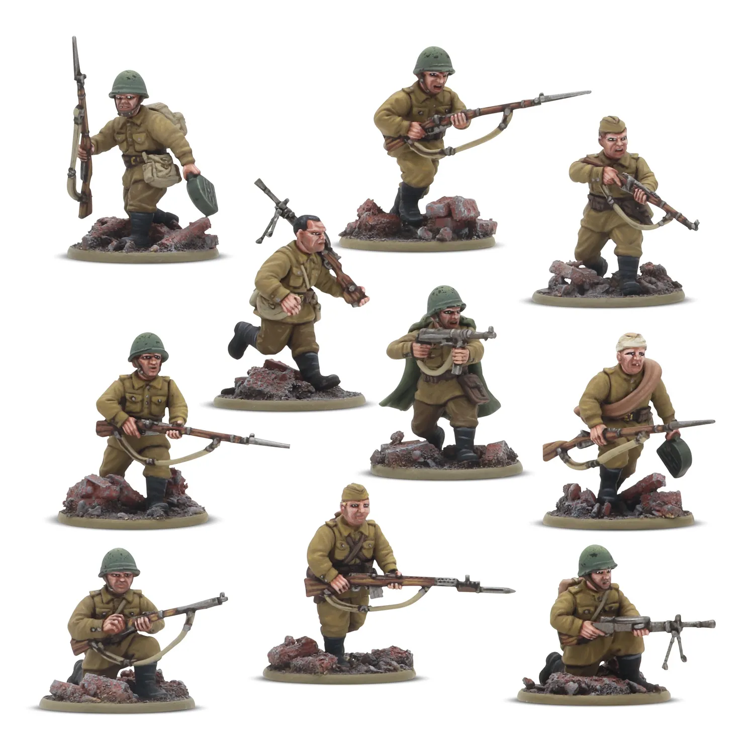 Bolt Action Soviet Army Infantry Platoon boîte 30 figurines été