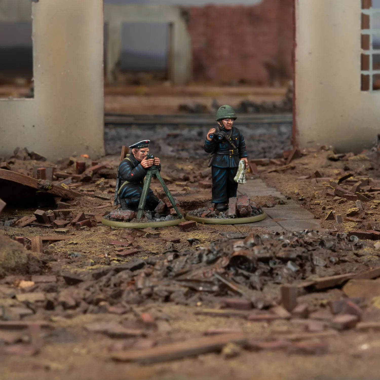 Bolt Action Soviet Naval Brigade Forward Observer Team figurines résine
