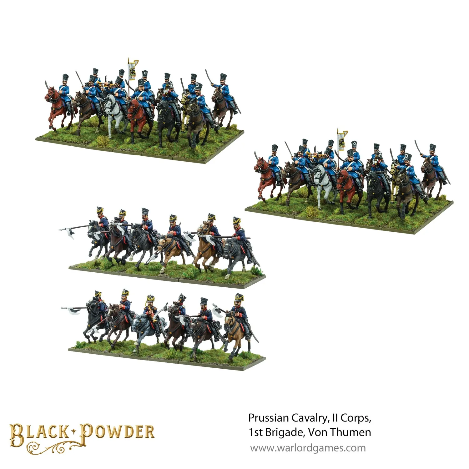 Bolt Action Black Powder Prussian Cavalry II Corps 1st Brigade Von Thumen figurines