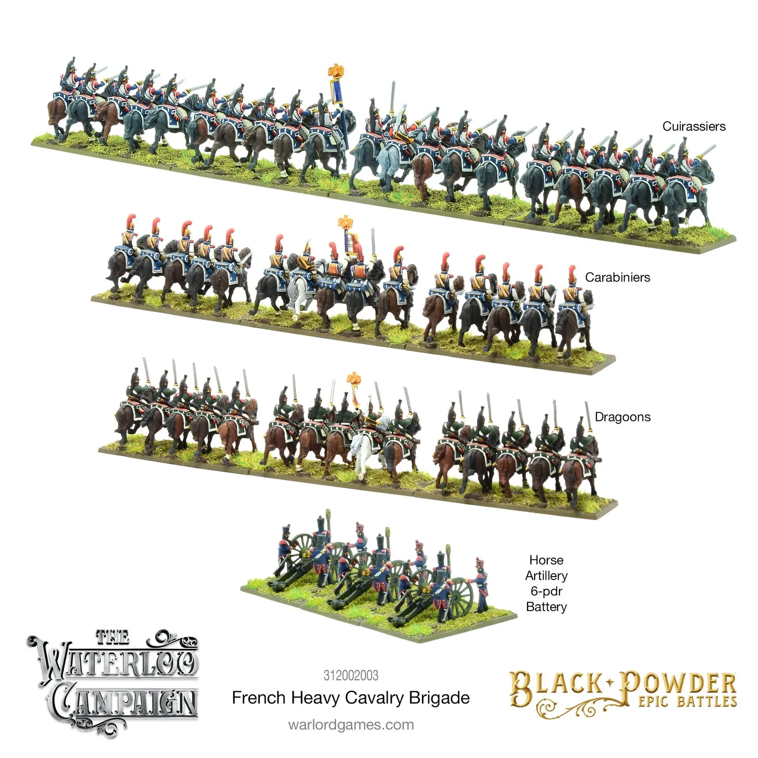 Black Powder Epic Battles Waterloo cavalerie lourde française coffret