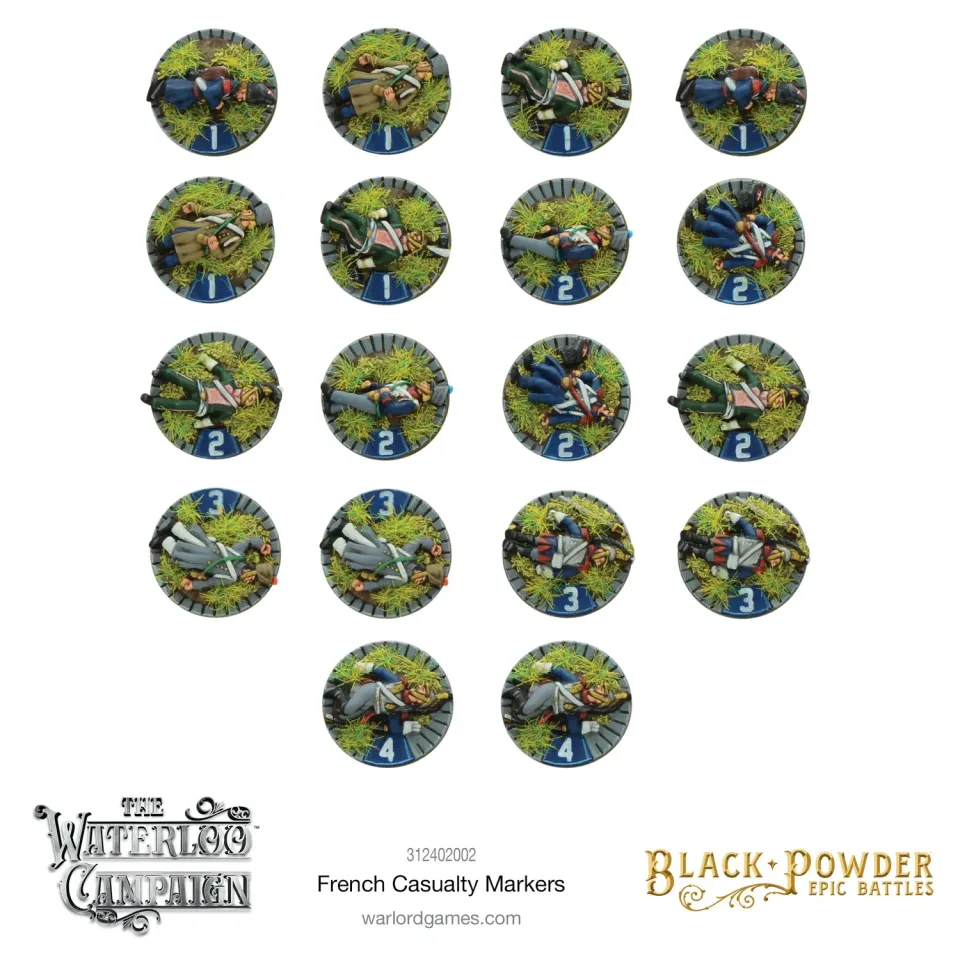 Black Powder Epic Battles Napoleonic French Casualty Markers marqueurs pertes 18