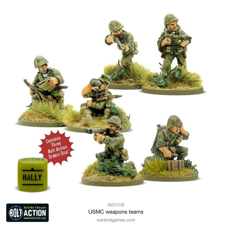 Warlord Games Bolt Action USMC Weapons Teams figurines
