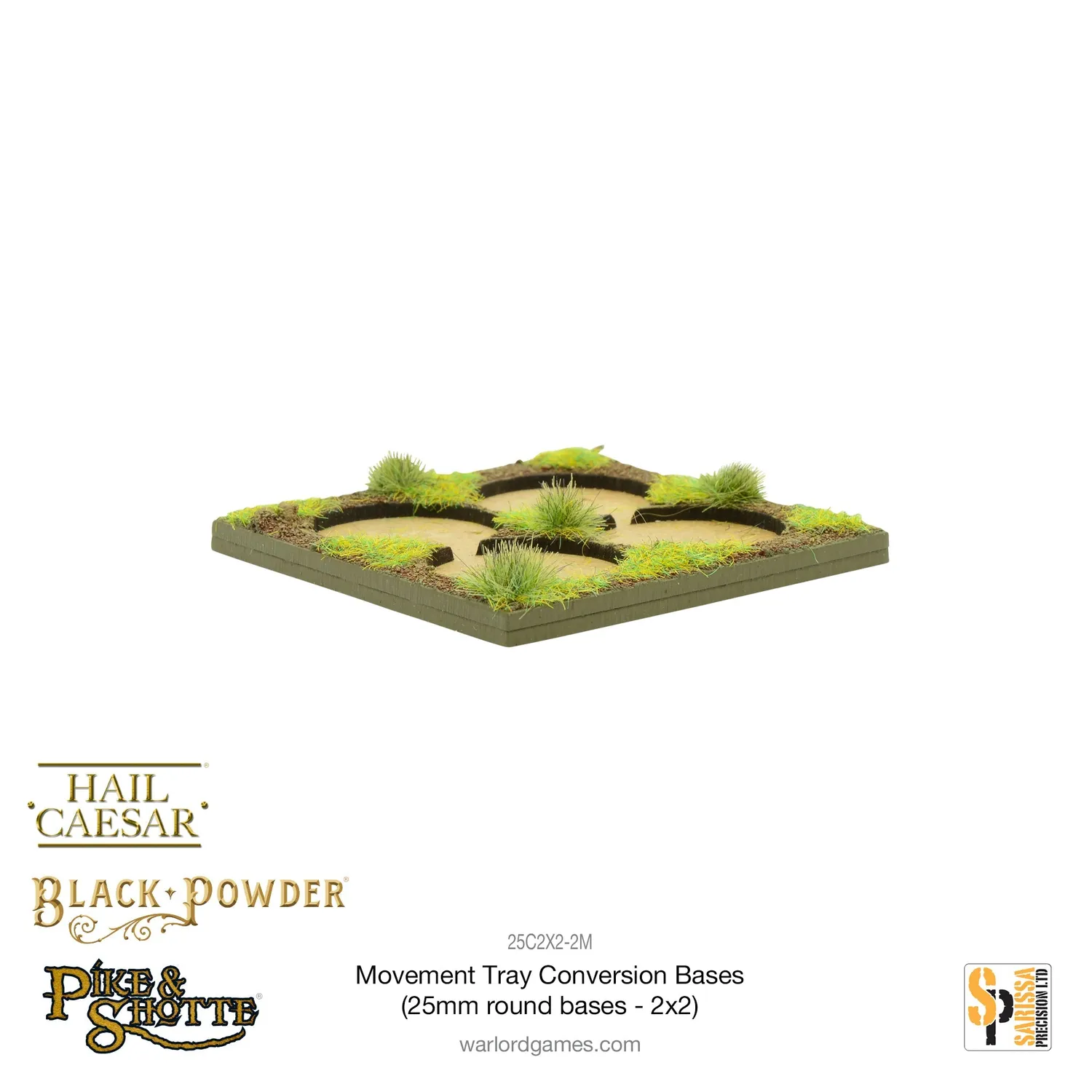 Bolt Action Movement Tray Conversion Bases 25mm rond 2x2 plateau MDF
