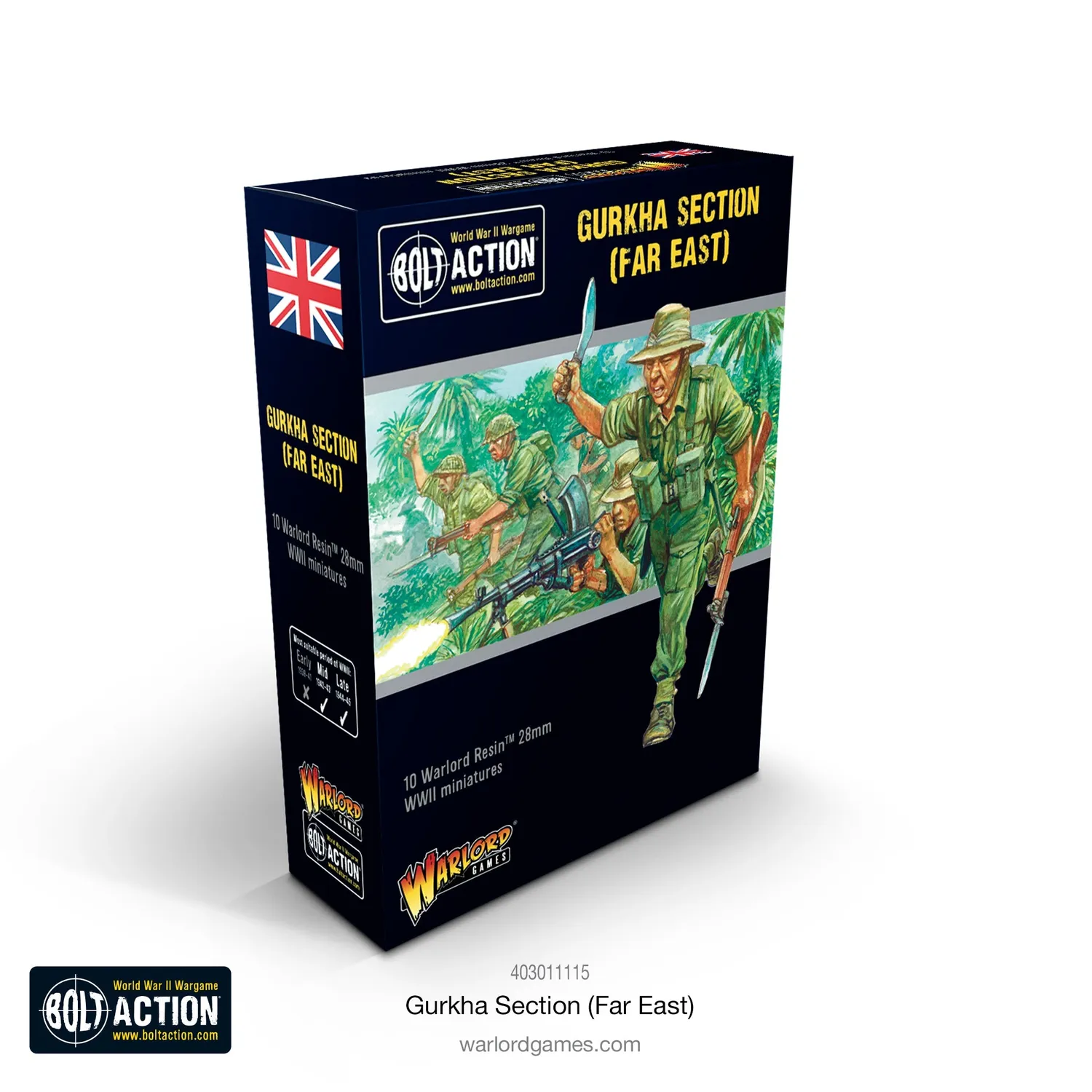 Bolt Action Gurkha Section figurines Extrême-Orient