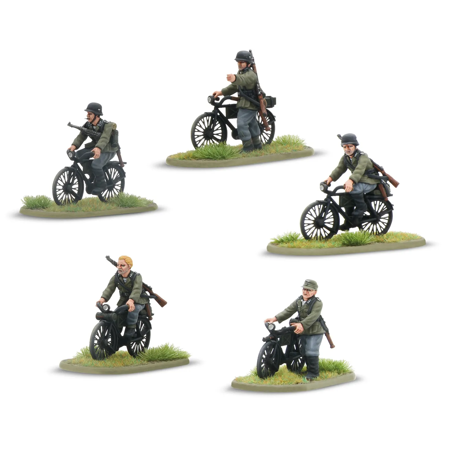 Bolt Action Early War German Infantry Bicycles figurines résine x5