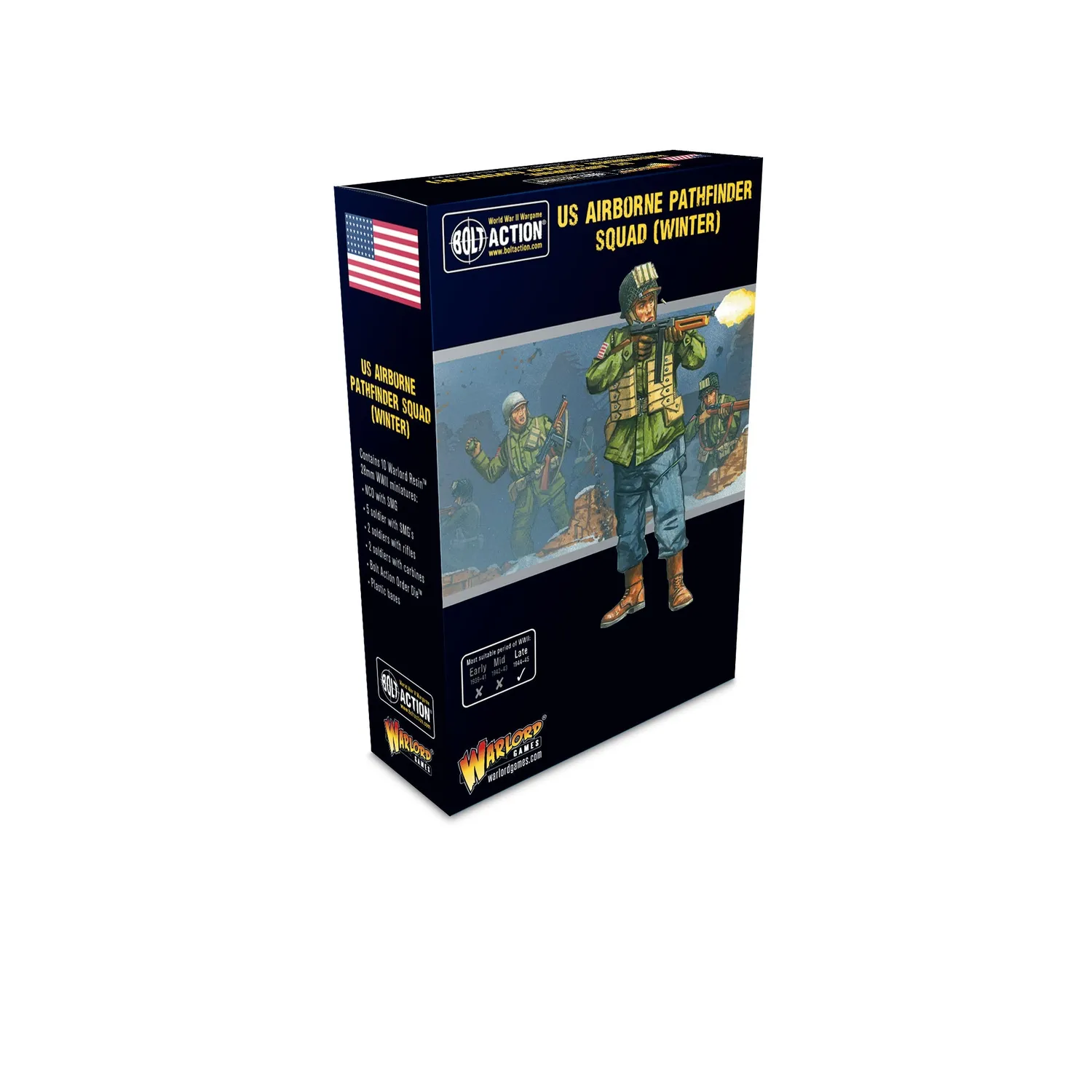Bolt Action US Airborne Winter Pathfinder Squad figurines x10