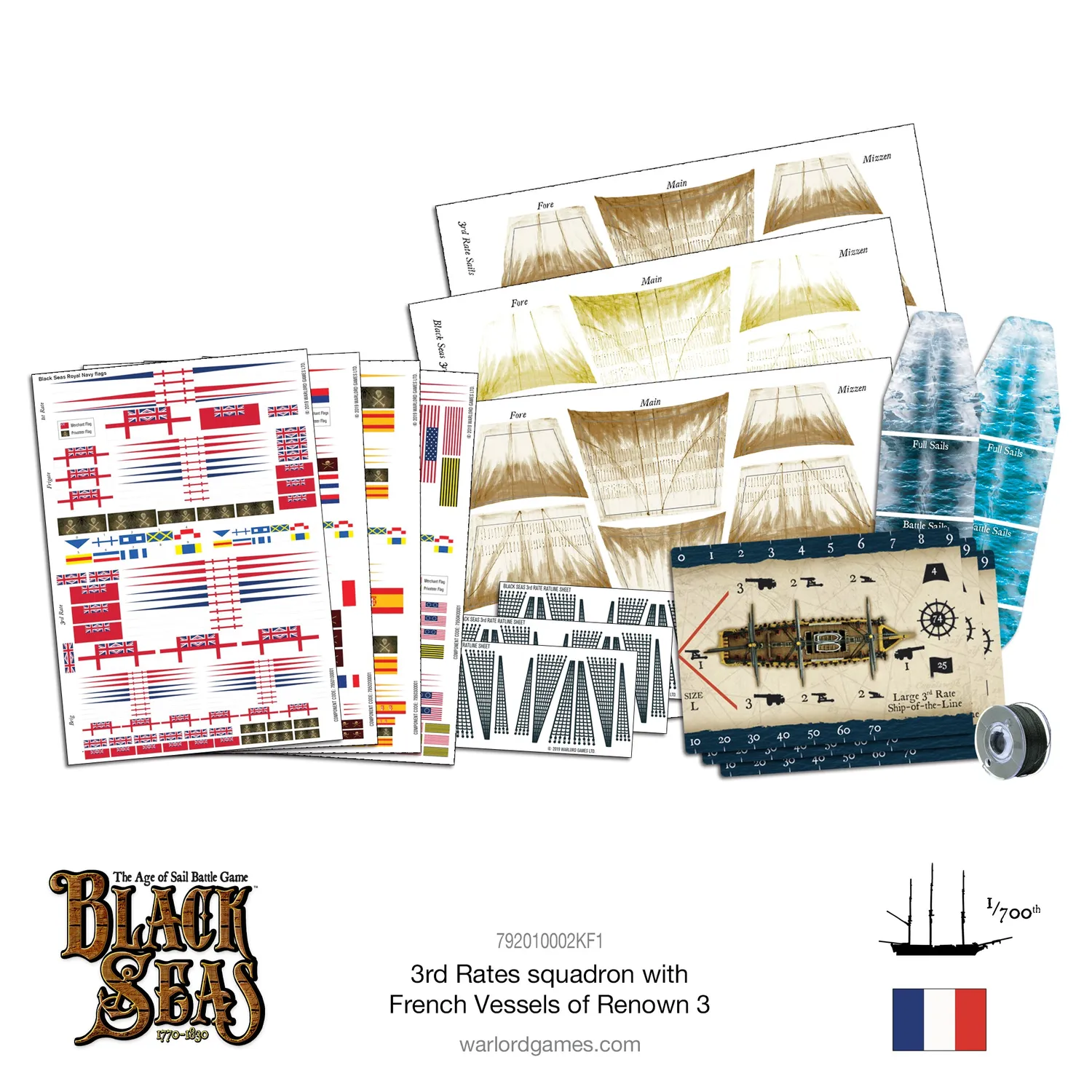 Black Seas escadre 3rd Rates vaisseaux français métal