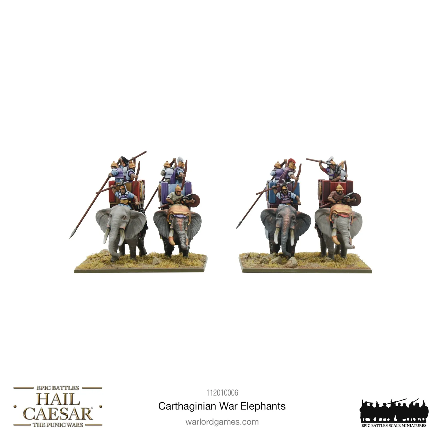 Bolt Action Hail Caesar Carthaginian War Elephants éléphants x4