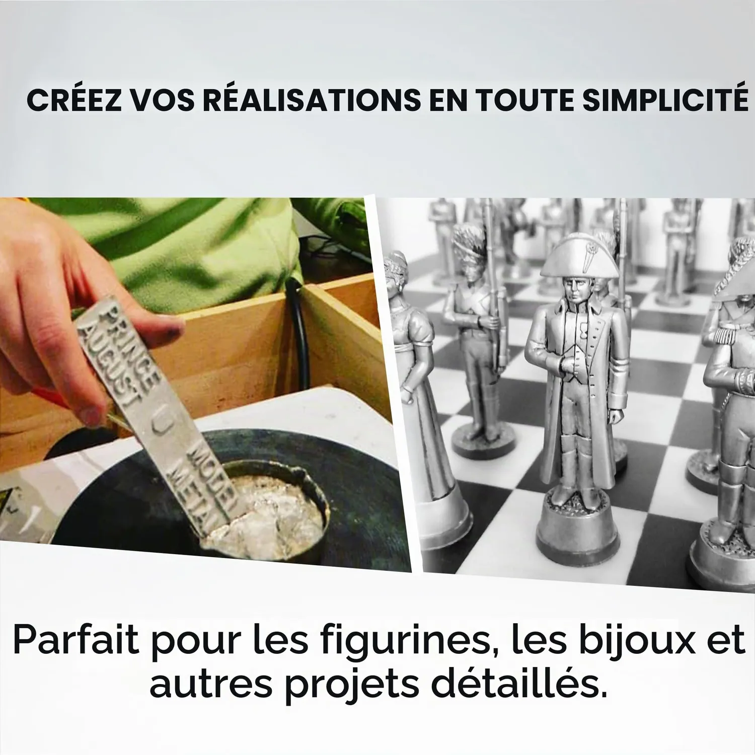 Prince August PA2084 métal de moulage 3 barres argenté