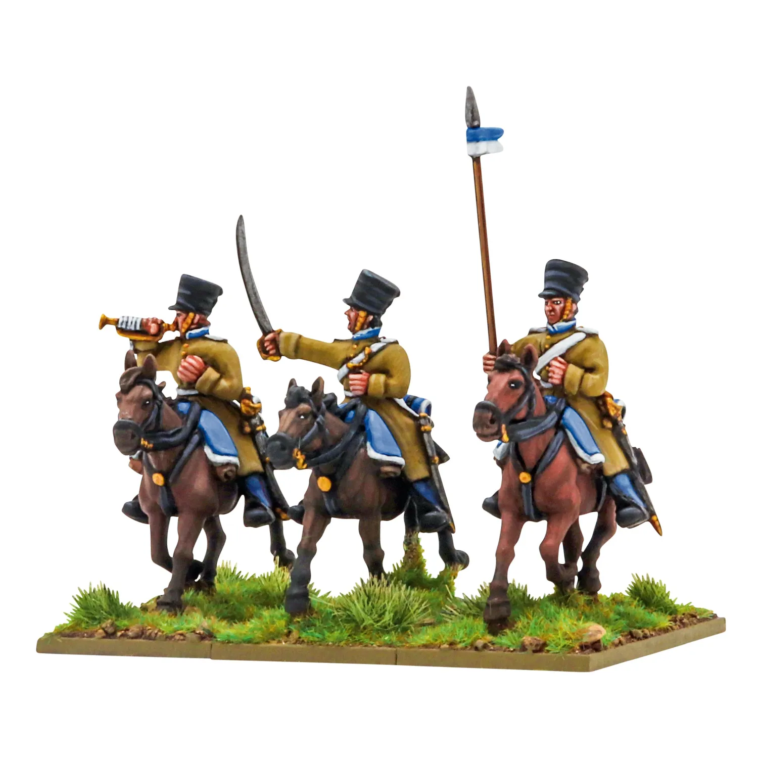 Black Powder Crimean War Russian Hussars command figurines métal 3 montées
