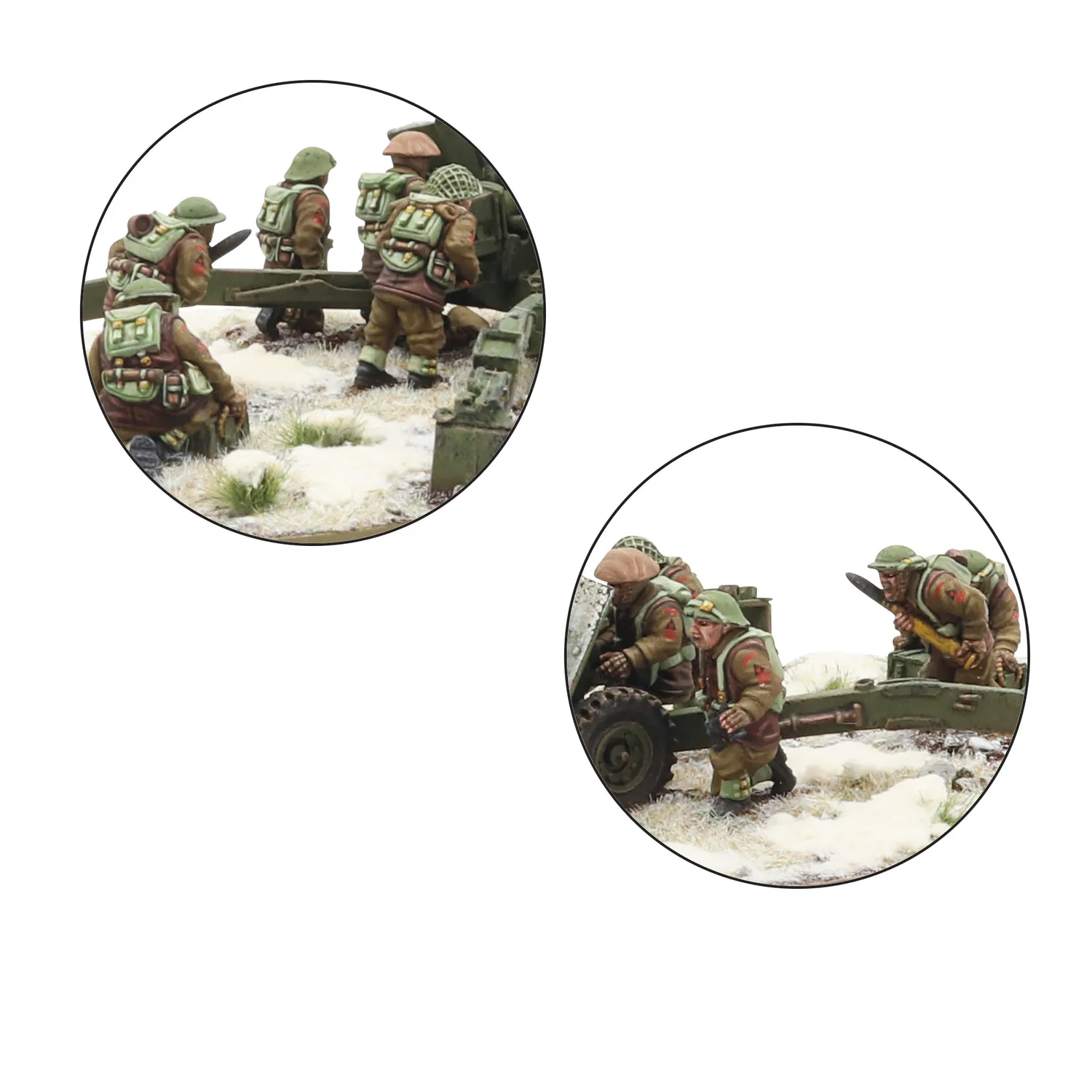 Bolt Action canon 17 pdr équipage hiver artillerie 28mm