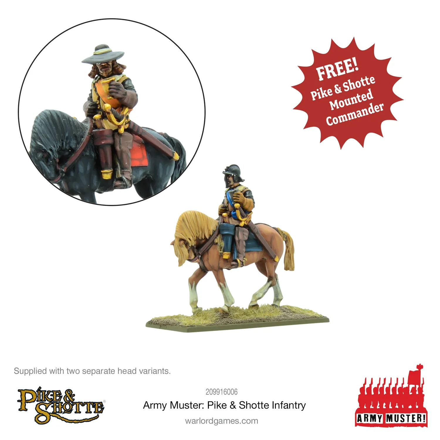 Pike & Shotte Army Muster Infantry 120 figurines avec commandant monté plastique