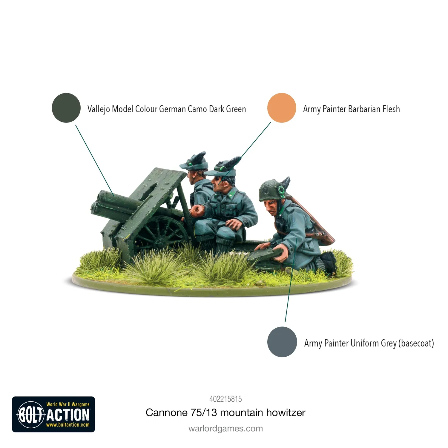 Bolt Action Italian Alpini Cannone 75/13 canon métal