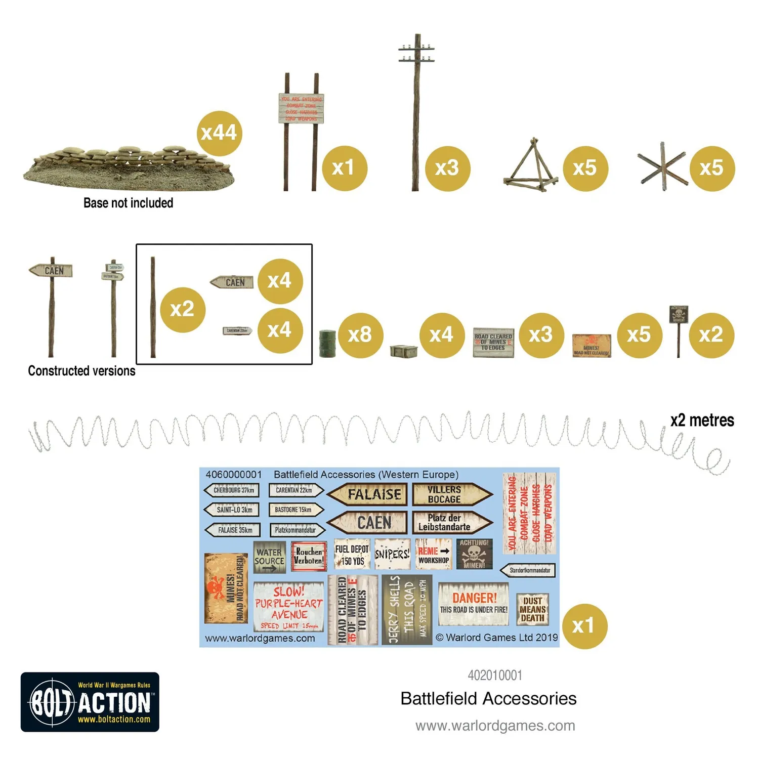 Bolt Action Battlefield Accessories accessoires de décor plastique