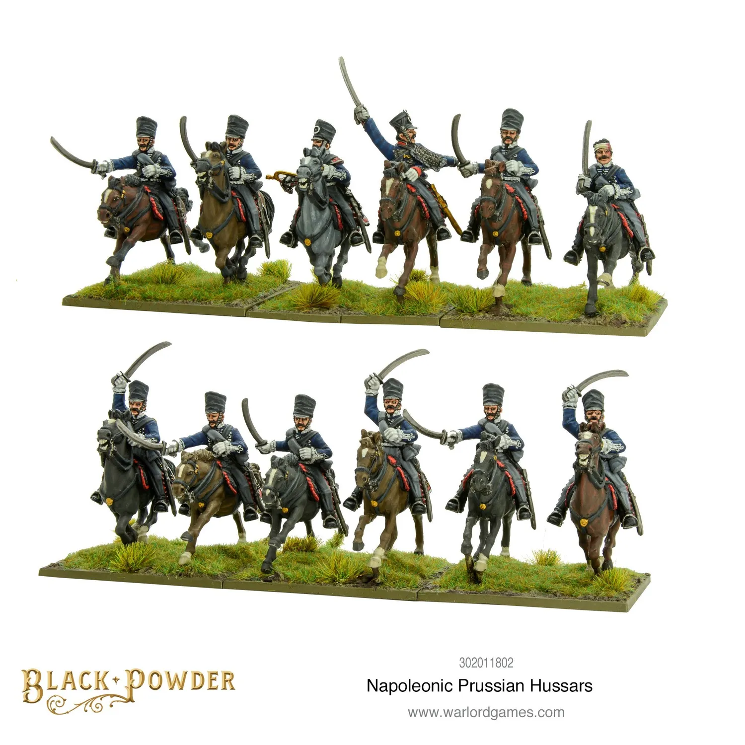 Bolt Action Black Powder Prussian Hussars figurines 12 résine