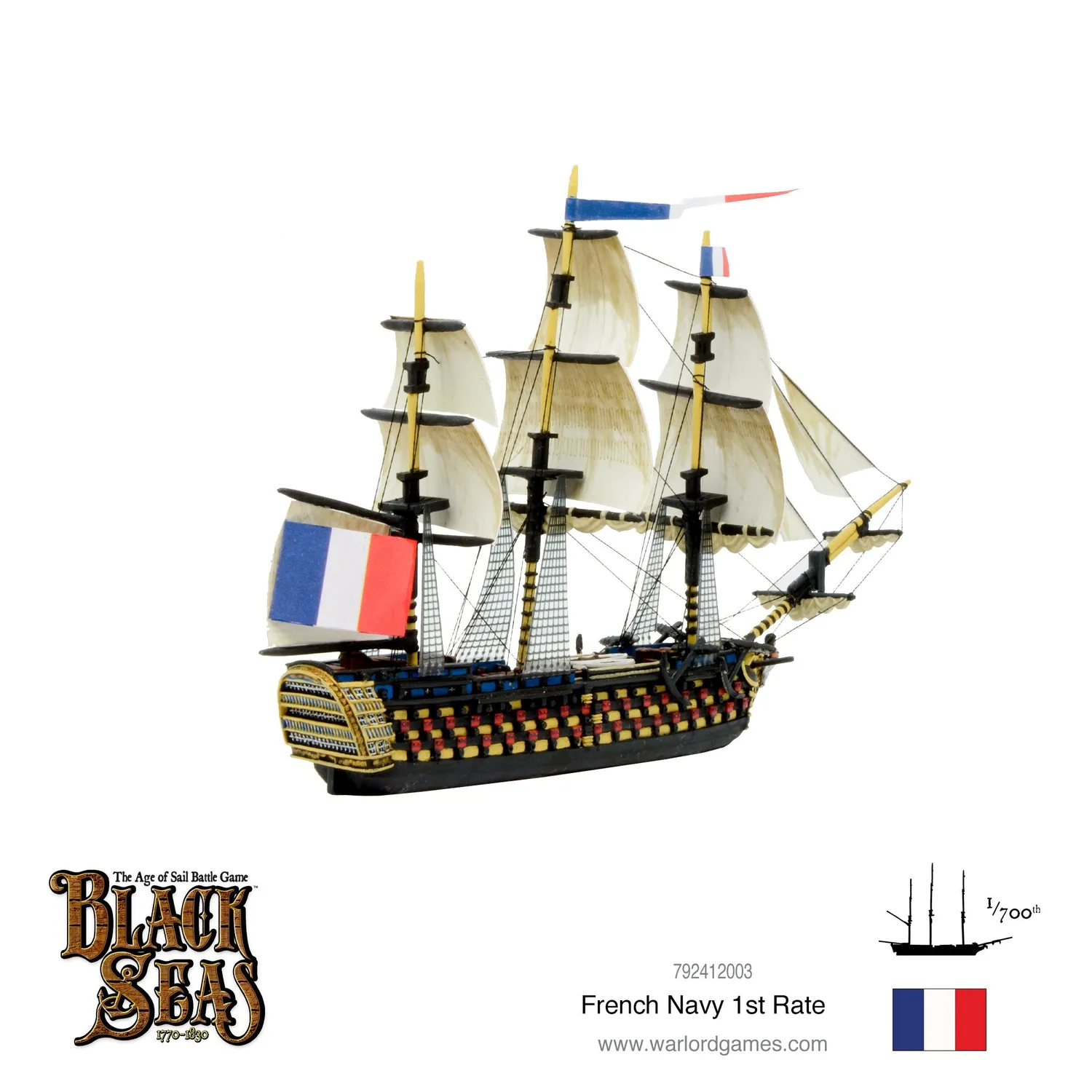Black Seas French Navy 1st Rate vaisseau résine