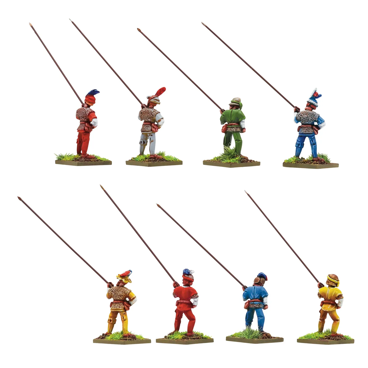 Bolt Action Pike & Shotte Italian Wars Swiss Pikemen At port 60 figurines métal 8 pièces