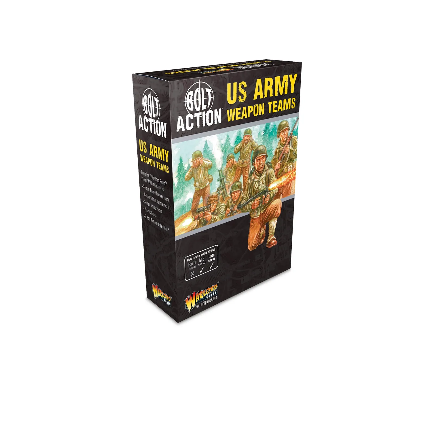 Bolt Action US Army weapons teams équipes de soutien en résine