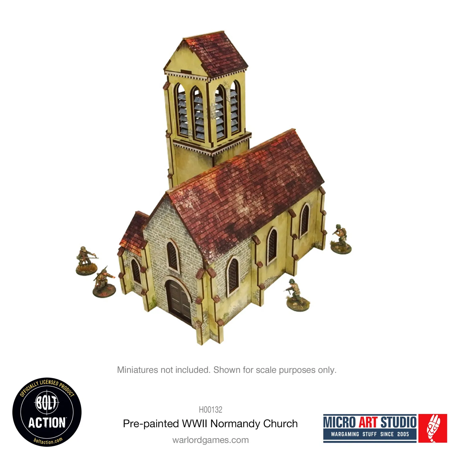 Bolt Action Pre-painted WW2 Normandy Church décor prépeint 28-30 mm