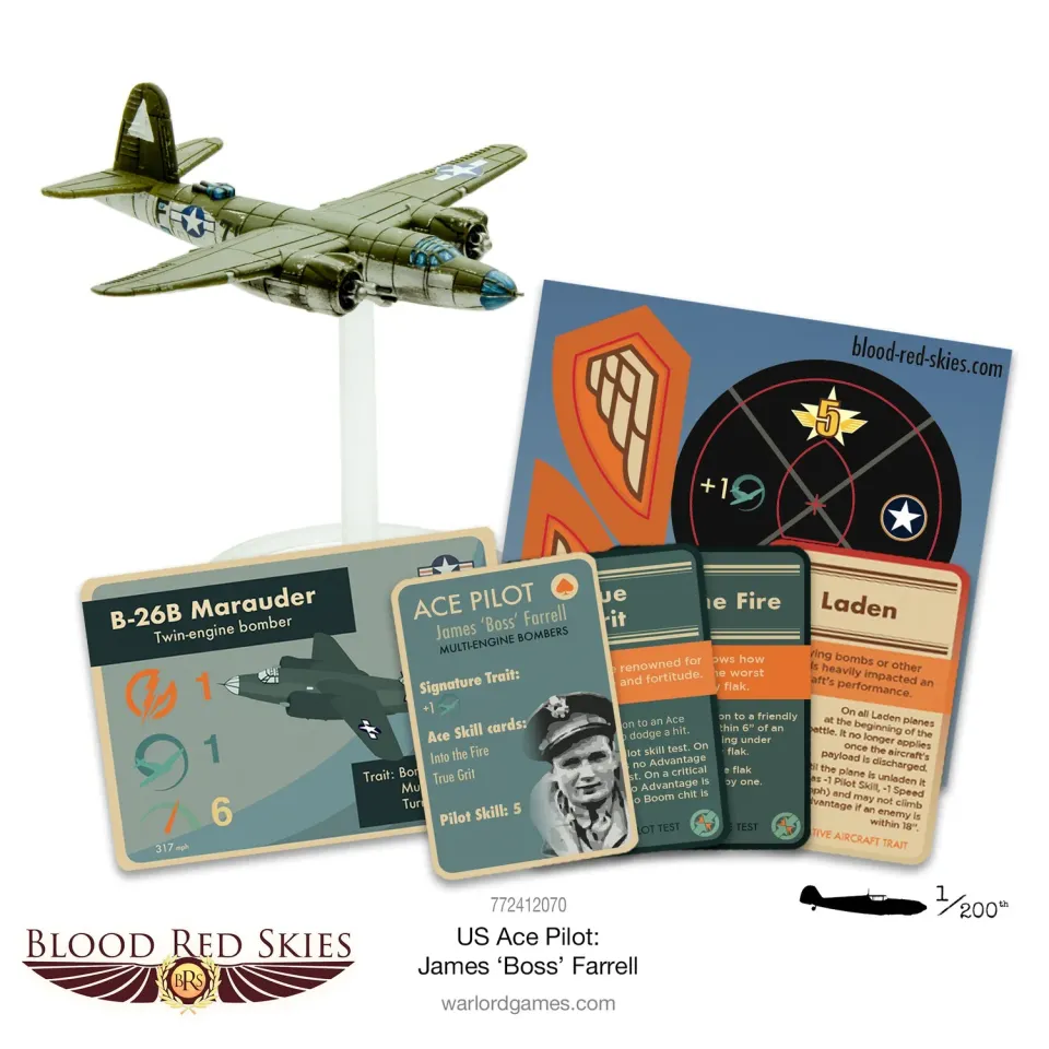 Bolt Action Blood Red Skies US Ace Pilot James Farrell avion
