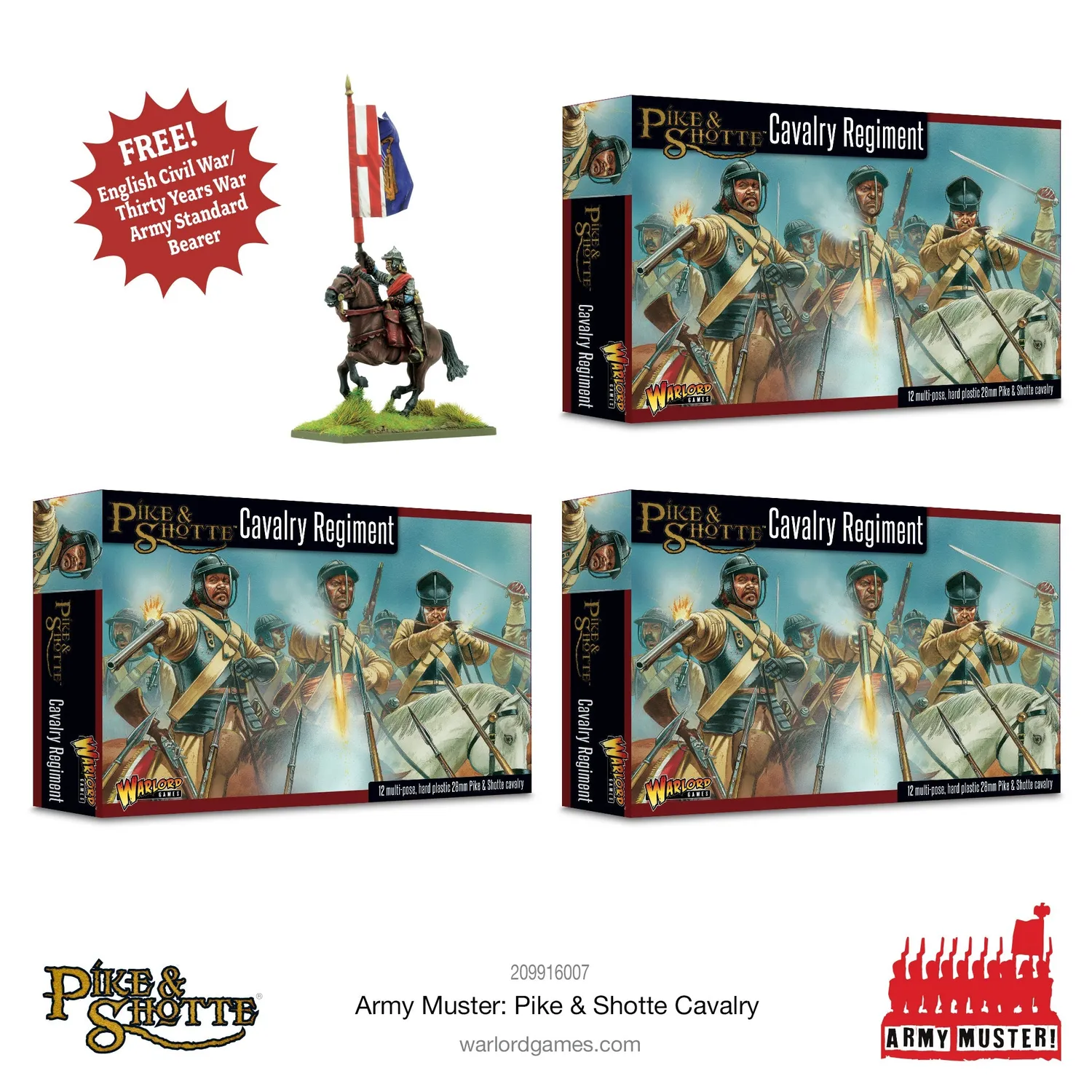 Bolt Action Army Muster Pike & Shotte Cavalry cavalerie 36 figurines