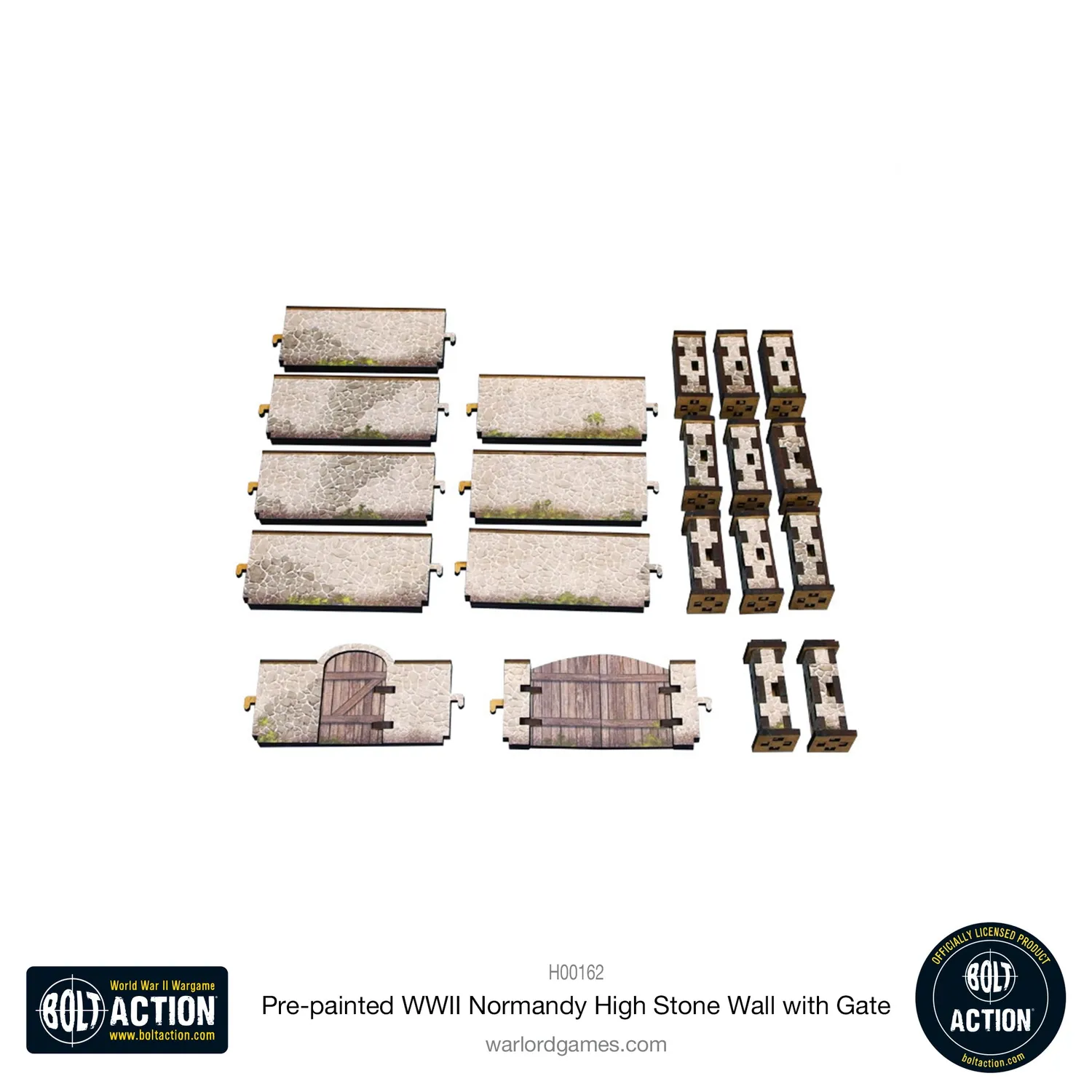 Bolt Action Normandy High Stone Wall with Gate mur prépeint 80 cm