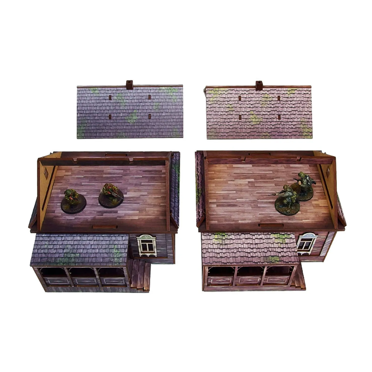 Bolt Action Pre-Painted WW2 Ostfront Village Doma maisons 28-30 mm prépeintes