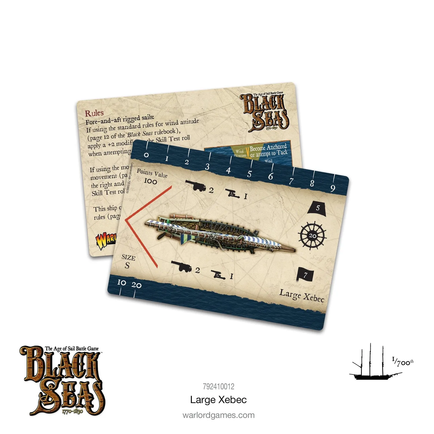 Bolt Action Black Seas Large Xebec navire résine