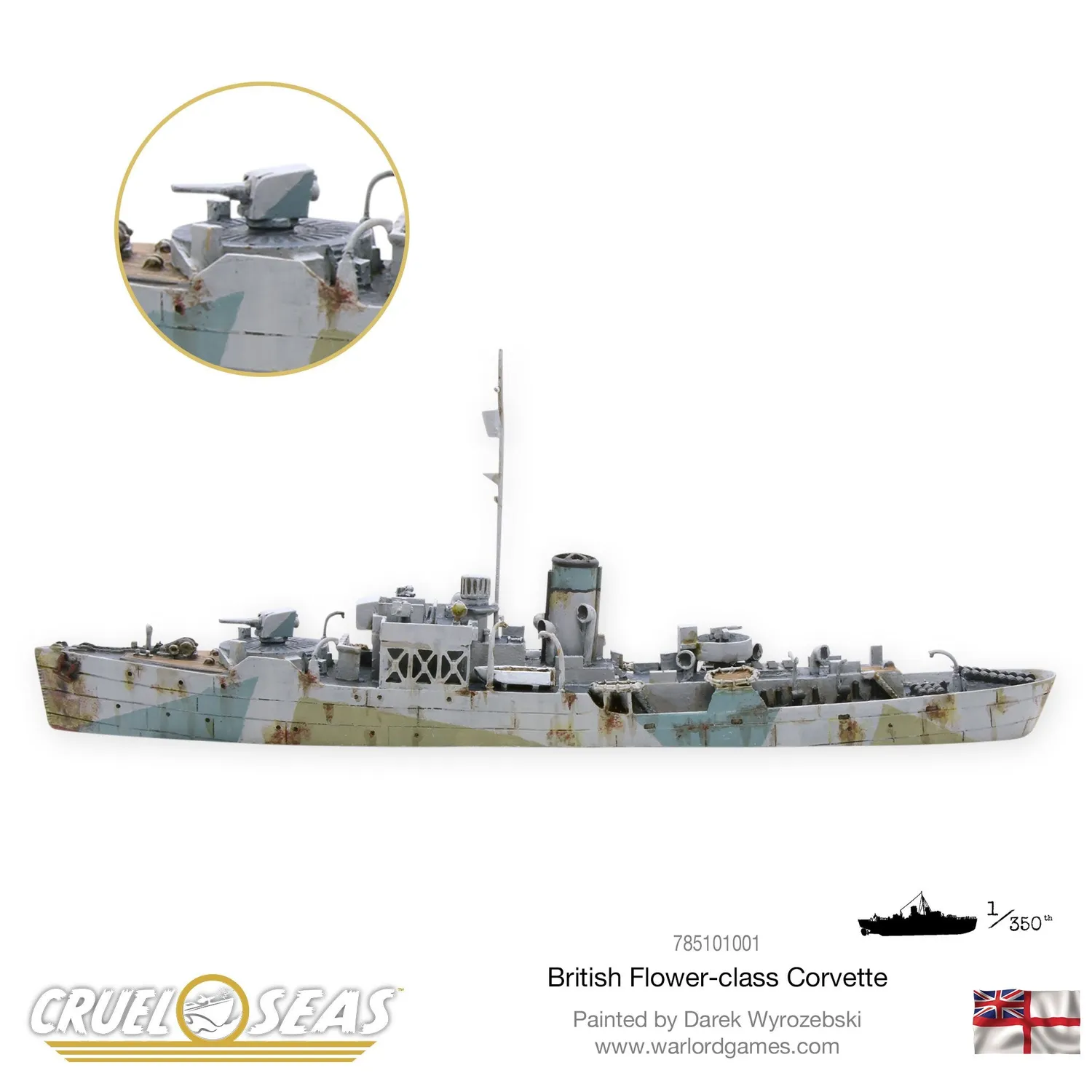 Cruel Seas Flower-class Corvette 1/350 résine métal