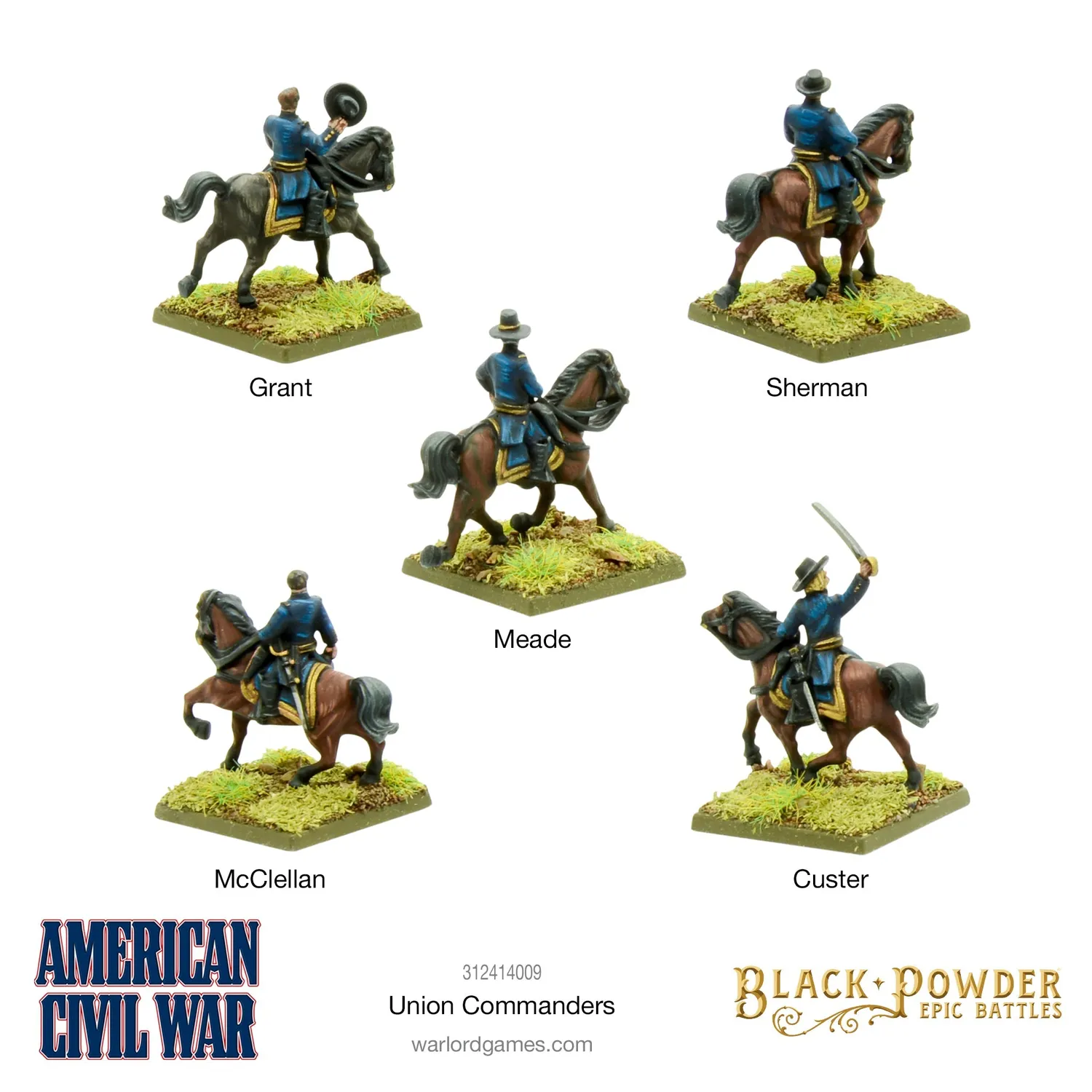 Black Powder Epic Battles American Civil War Union Commanders figurines résine