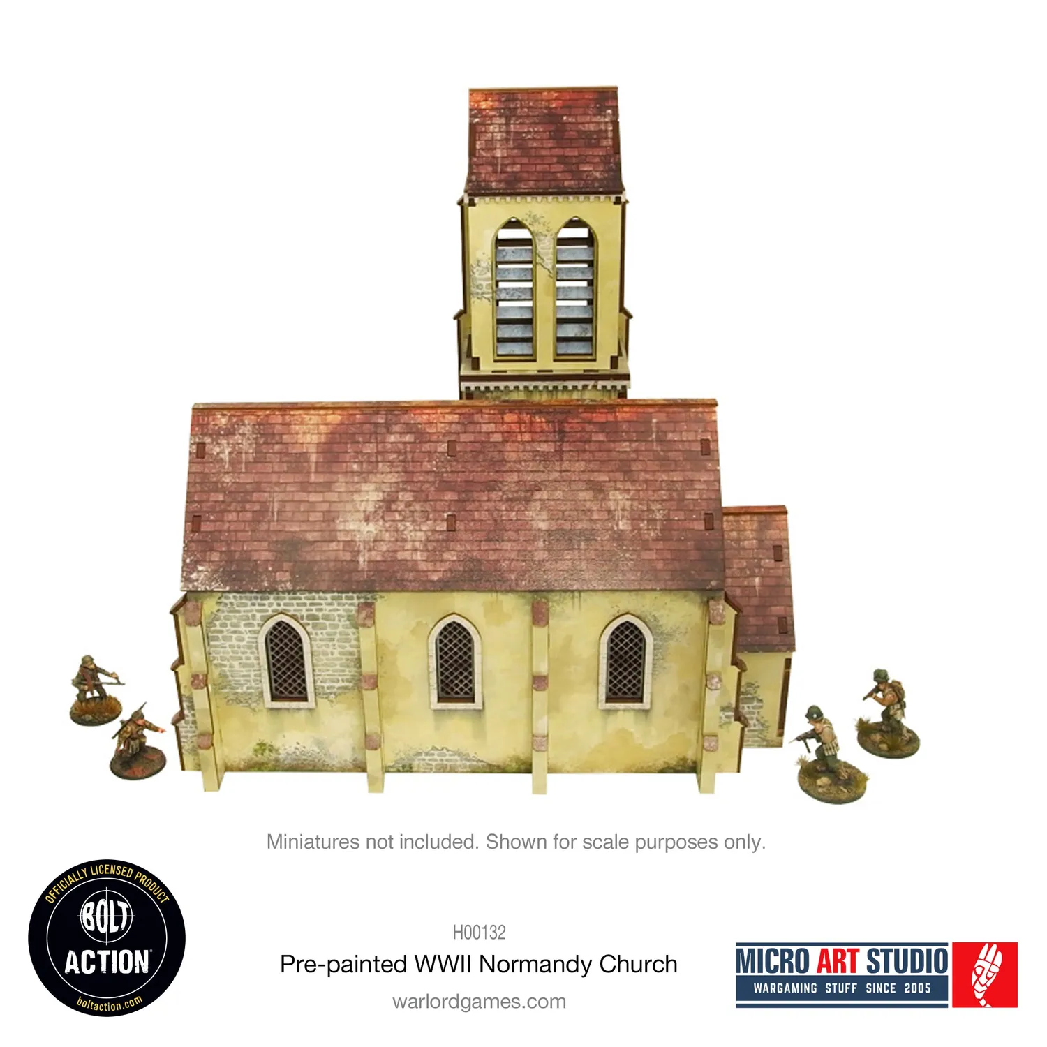 Bolt Action Pre-painted WW2 Normandy Church décor prépeint 28-30 mm