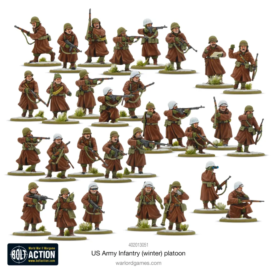 Bolt Action US Army Infantry (Winter) Platoon figurines plastique 30
