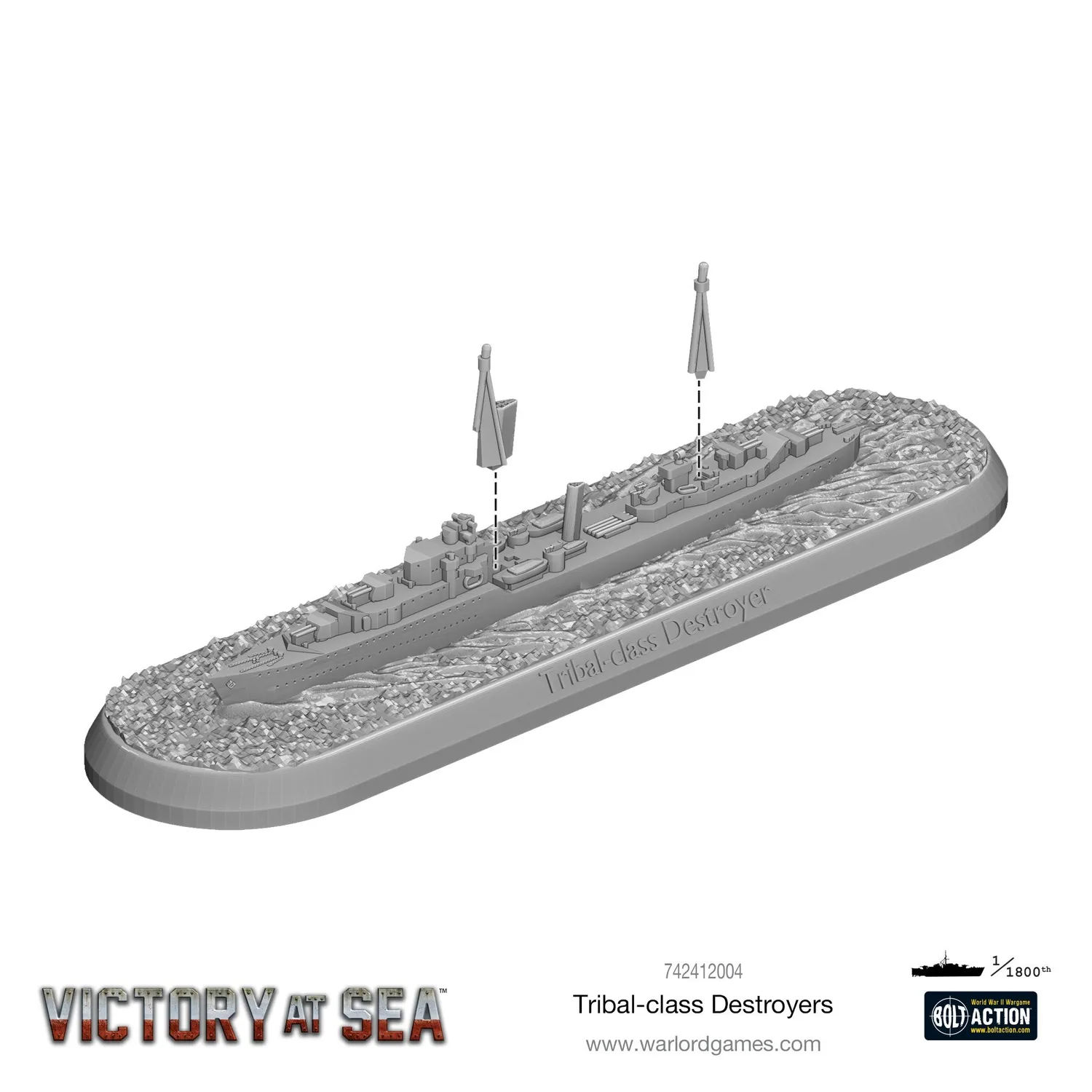 Bolt Action Victory at Sea Tribal-class destroyers navires Royal Navy
