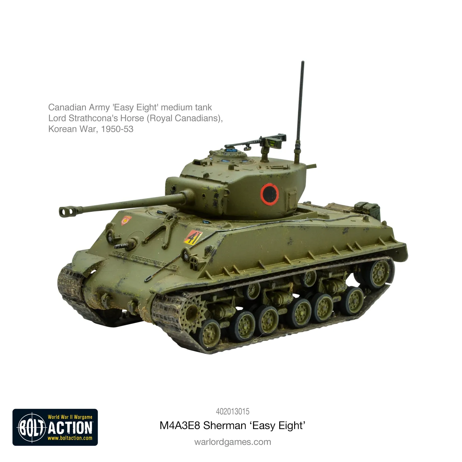 Bolt Action M4A3E8 Sherman Easy Eight char plastique 76 mm