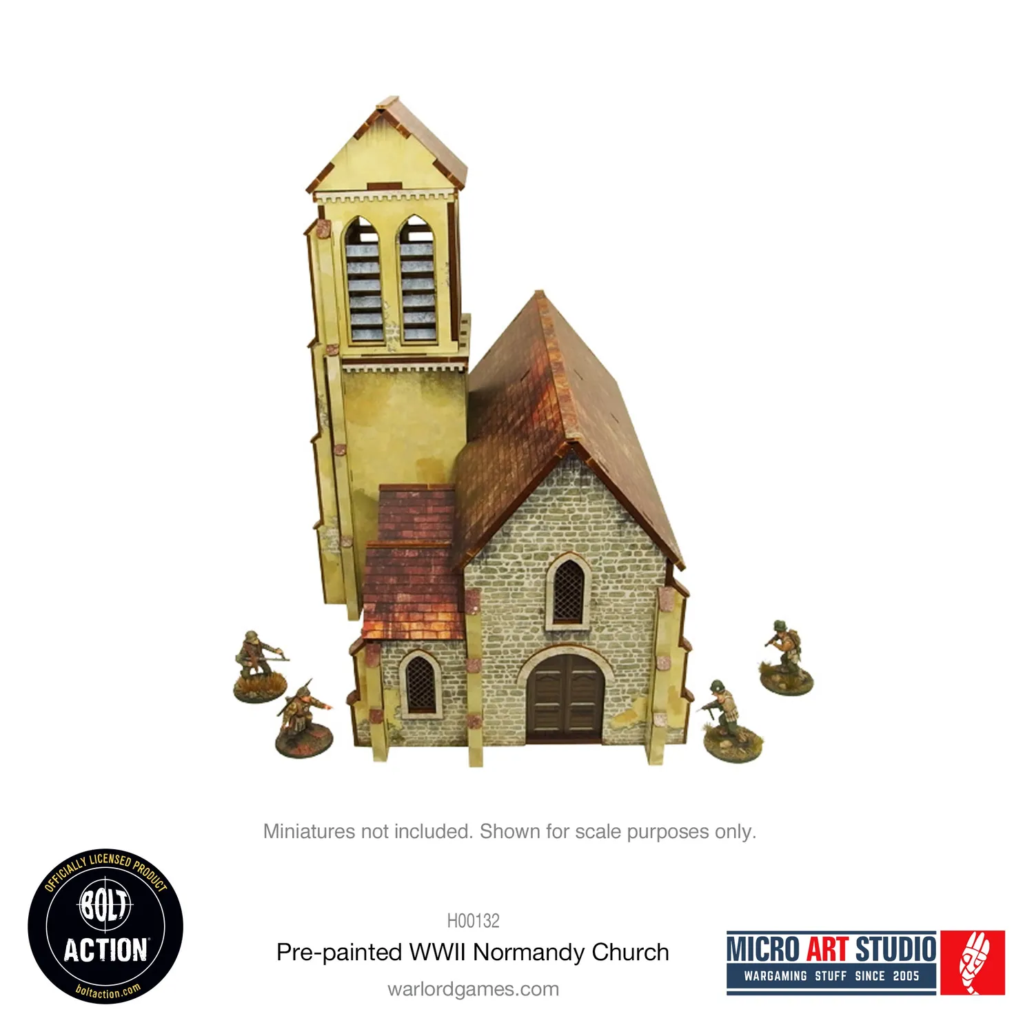 Bolt Action Pre-painted WW2 Normandy Church décor prépeint 28-30 mm