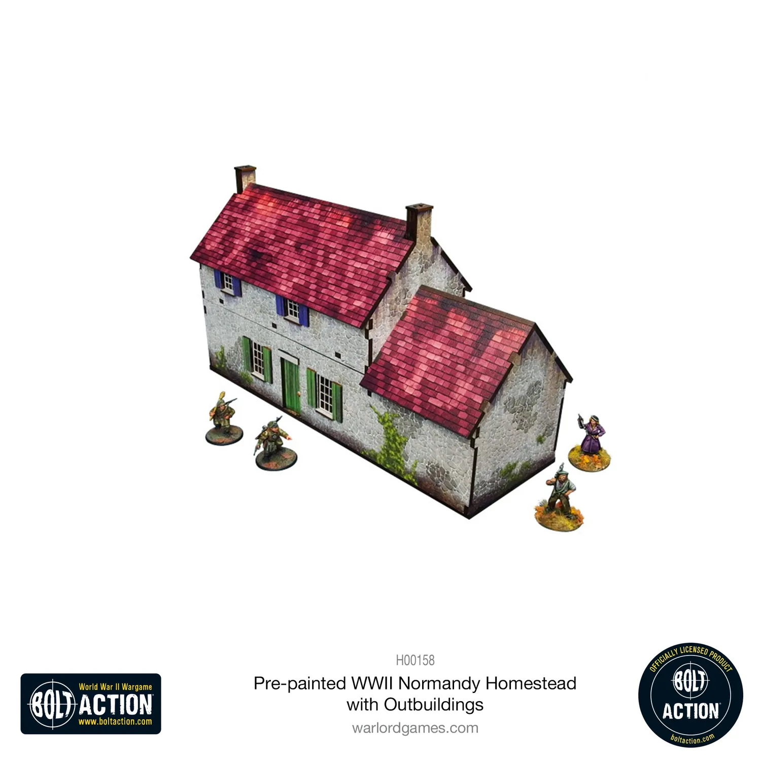 Bolt Action Normandy Homestead décor 3 bâtiments prépeints échelle 28 mm