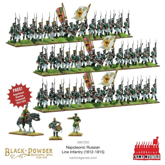 Bolt Action Black Powder Army Muster Napoleonic Russian Line Infantry 1812-1815 infanterie
