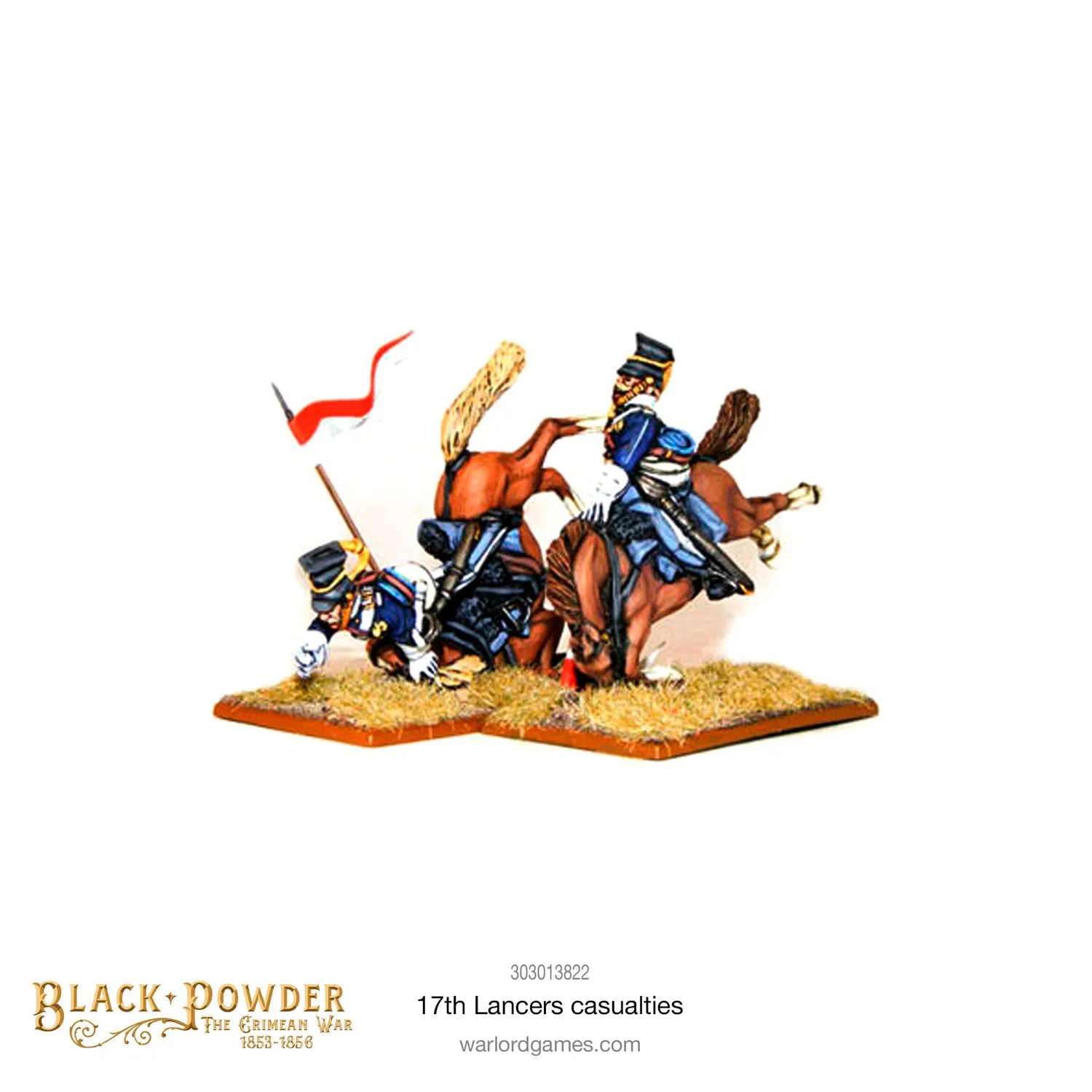 Black Powder Crimean War 17th Lancers figurines x2 montées