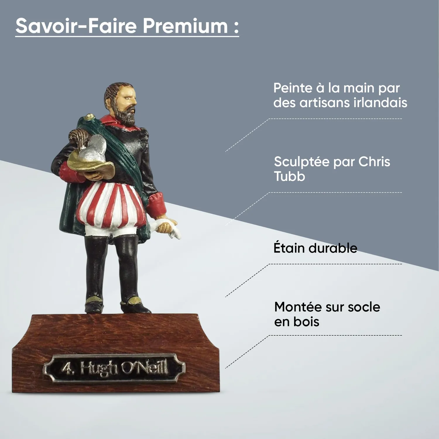 Prince August IHP04 Hugh O'Neill statue figurine métal 54 mm peinte à la main
