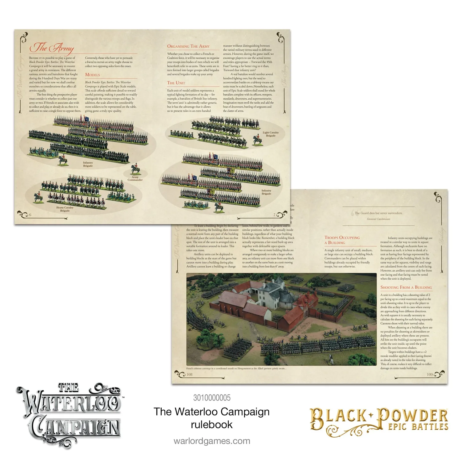 Black Powder Epic Battles Waterloo Campaign livre de règles